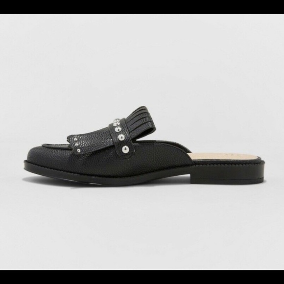 NWOT A New Day Karoline Fringe Slides Black - Picture 3 of 5